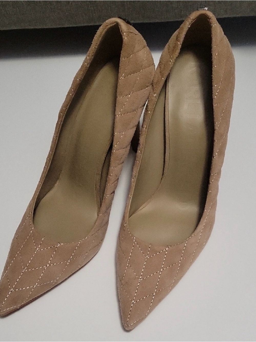 Karl Lagerfield Tan Quilted Women's Heels